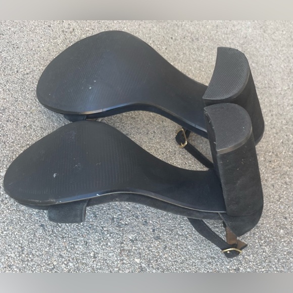 STEVE MADDEN CARRSON ANKLE STRAP BLACK HEELED SANDALS SIZE 7 UPPER LEATHER - Picture 6 of 8